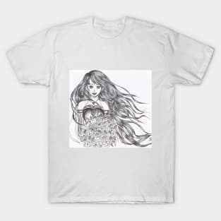 girl with flowers T-Shirt